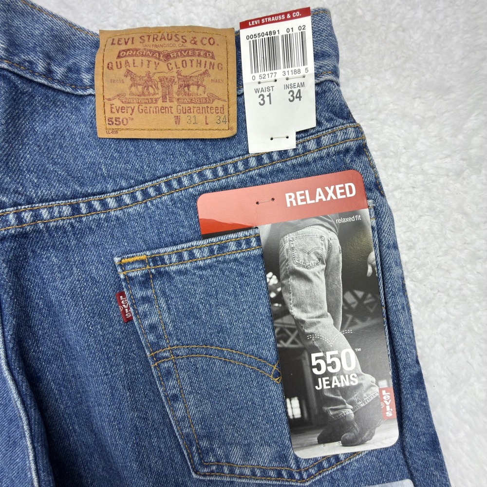 Levis 550‎ Relaxed Fit Denim Jeans Mens 31x34 Blue NWT Y2K 2000s